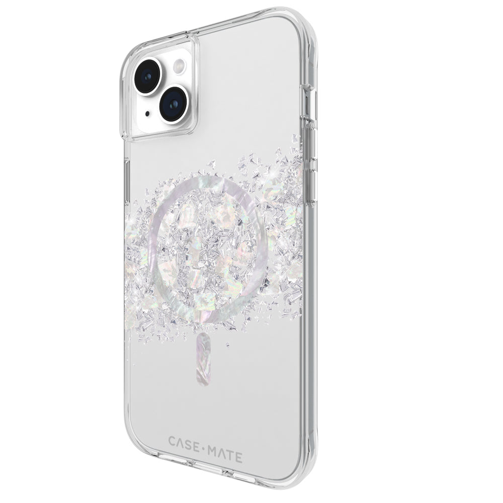 Case-Mate Karat MagSafe Case For iPhone 15 Plus - Touch of Pearl-Silver / Clear