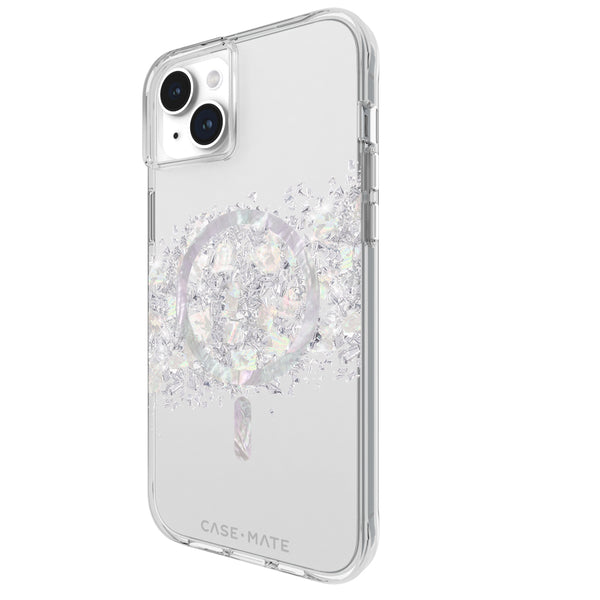 Case-Mate Karat MagSafe Case For iPhone 15 Plus - Touch of Pearl-Silver / Clear