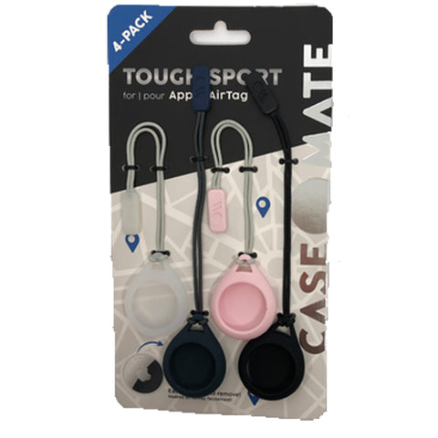 For Apple AirTAGS Case-Mate AirTag Tough Sport Case 4 Pack- Clear/Black/Navy/Blush-Multi