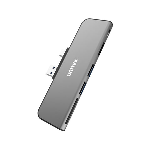 UNITEK Surface Pro 6-In-1 USB Hub with Dual Monitor - HDMI Mini-DP & Card Readers