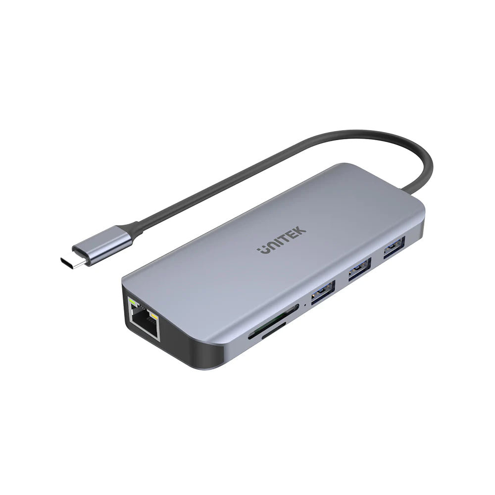 Unitek uHUB N9+ 9-in-1 USB-C ethernet hub with Dual Monitor. 100W PD and card reader D1026B