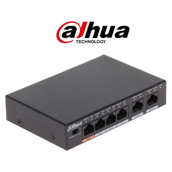 Dahua Security CCTV 4-Port Fast Ethernet PoE Switch PFS3006-4ET-60