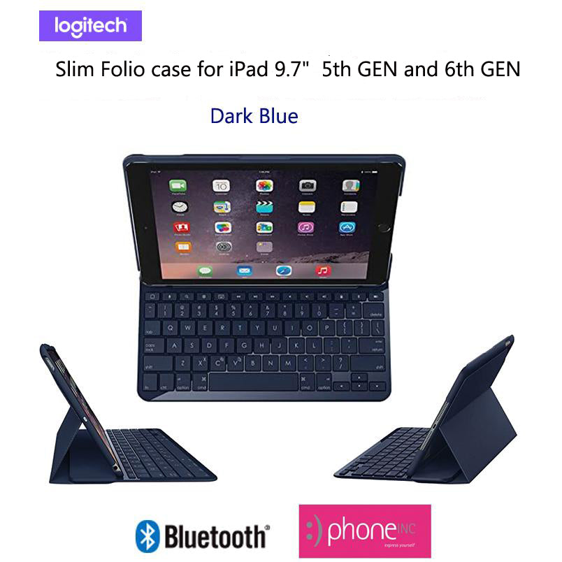 Logitech Slim Folio case for iPad 9.7"  5th GEN and 6th GEN Dark Blue