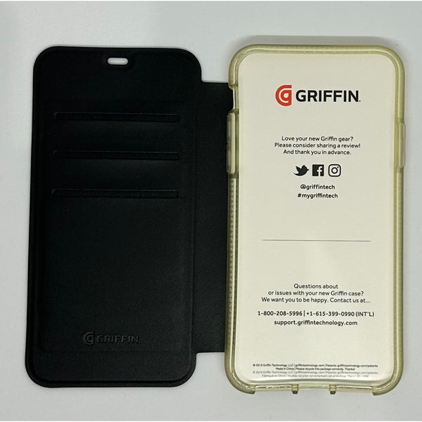 iPhone 11 Pro Max (6.5") GRIFFIN Survivor Clear Wallet Card Holder - Clear/Black