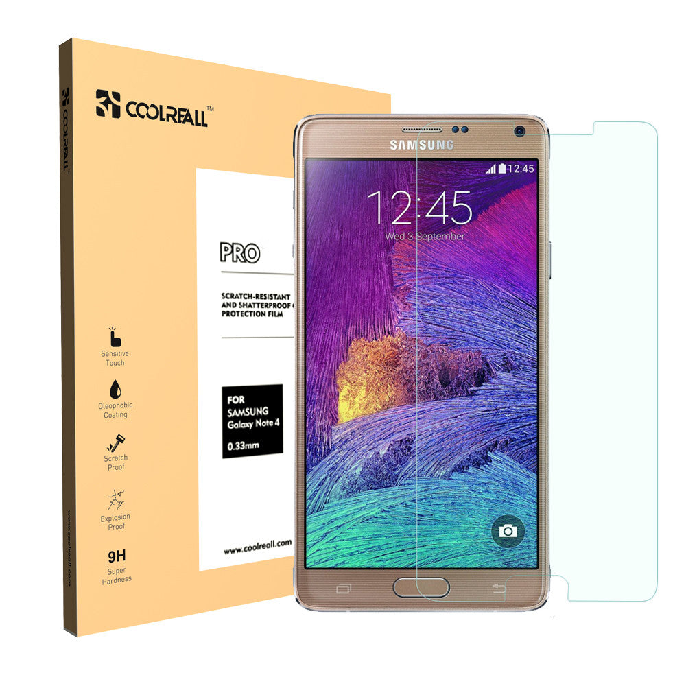 CoolReall™ For Samsung Galaxy Note 4 Tempered Glass Screen Protector Film(0.33mm - :) Phoneinc