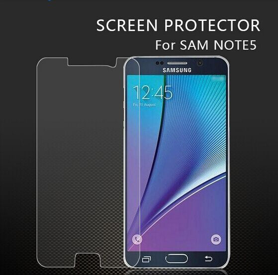 CoolReall™ For Samsung Galaxy Note 5 Tempered Glass Screen Protector with Blue L