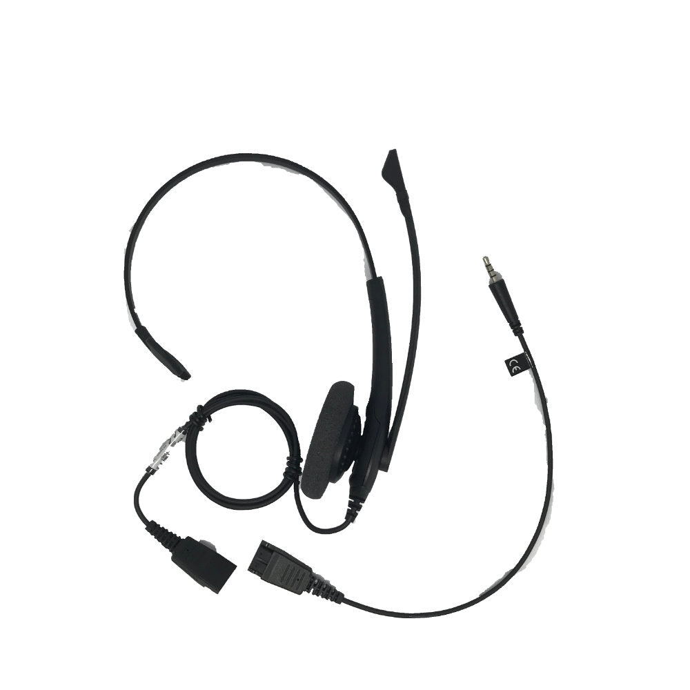 Jabra BIZ 1500 Mono Pro Noise-cancellation Headset for 3.5mm Port laptop & mobile with QD adaptor