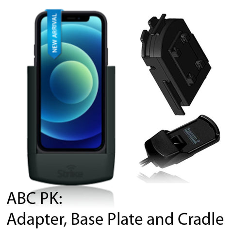 Strike Alpha in-car Cradle for iPhone 12 PRO Max (6.5") with Bury S9 Adaptor, base plate optioanl