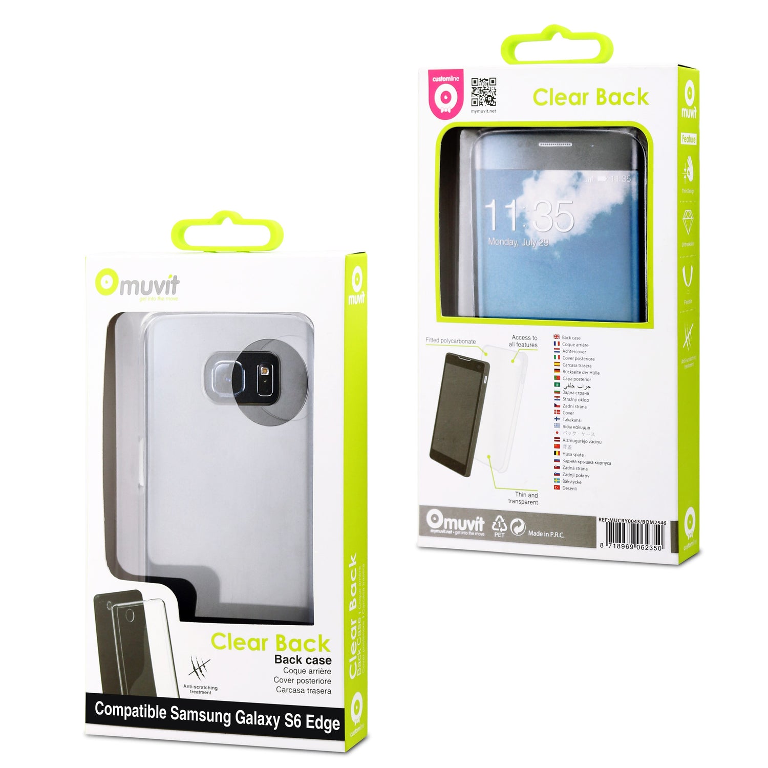 Muvit Transparent Crystal back cover for Samsung  Galaxy S6 Edge