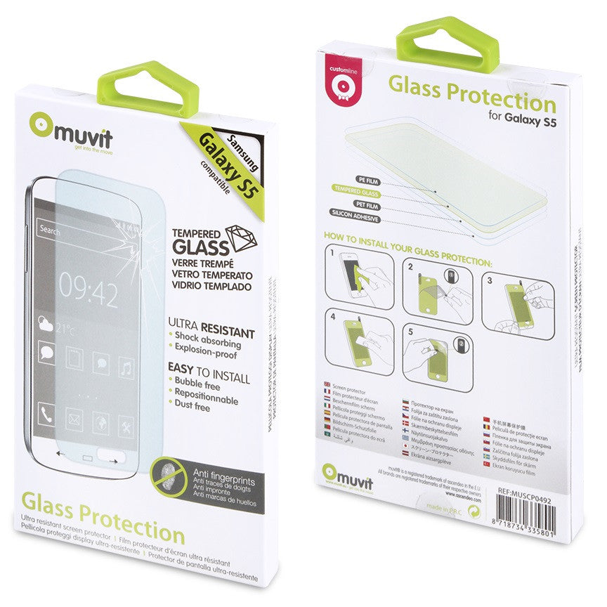 Muvit Tempered Glass Screen Protection for Samsung Galaxy S5