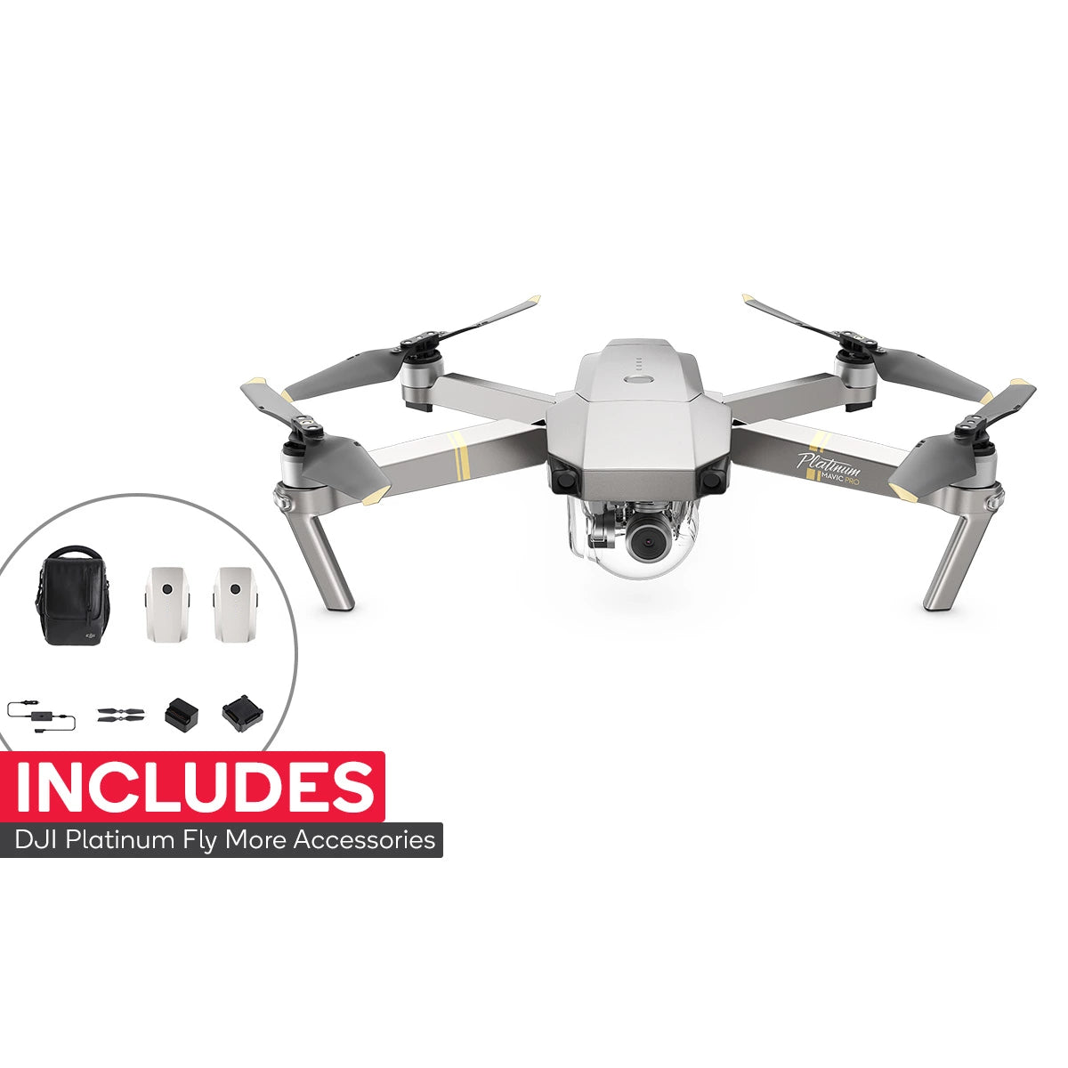 DJI Mavic pro platinum 4K flying camera drone Fly More Combo