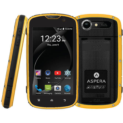 Aspera R7 4G/LTE IP68 rugged Smartphone Black/Yellow