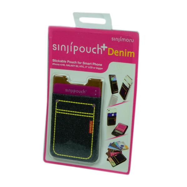 SinjiPouch Denim Stickable Pouch for Smart Phone
