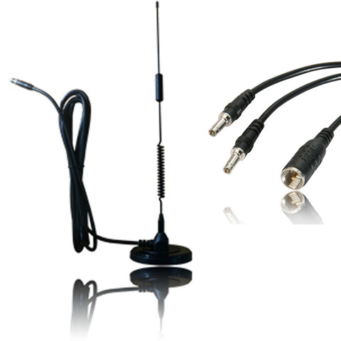 Magnetic Base 7dBi Antenna + Dual TS-9 Port Patch Lead for Mobile Reception