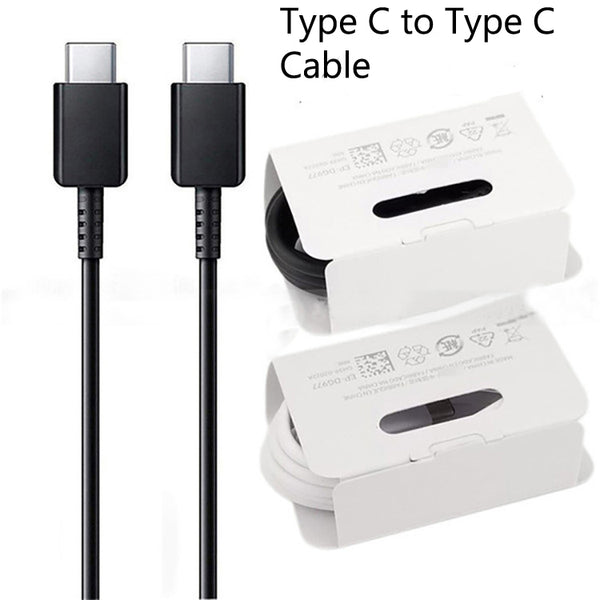 Original Samsung 25w Super Fast Charger/Type-C to Type-C Cable NO retail PK Black