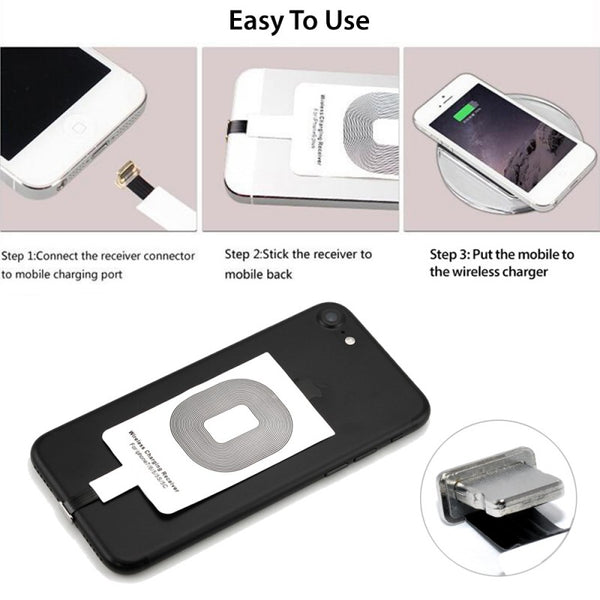 Wireless Charging Receiver for Apple iPhone 5 5s SE 6 6s 6P 6sP 7 7P with QI Cha