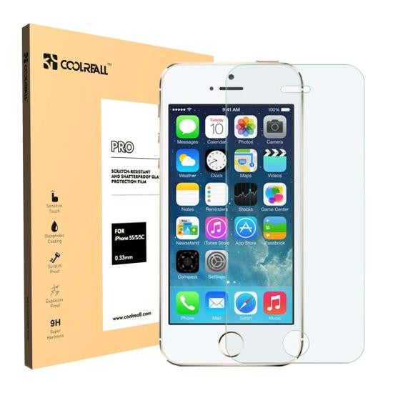 CoolReall™ For Apple iPhone 5/5S/5C Tempered Glass Screen Protector Film with Blue Light Protection