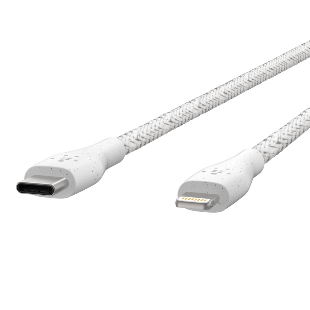Belkin BOOSTCHARGE DuraTek USB-C to Lightning Connector and Strap - White AU