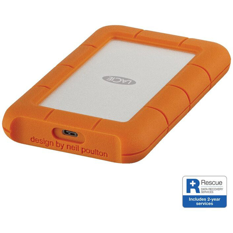 LaCie 1TB/2TB/4TB Rugged USB-C Portable Hard Drive