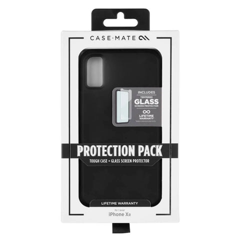Case-Mate - iPhone XR Case + Glass Screen Protector Bundle - TOUGH Matte Black