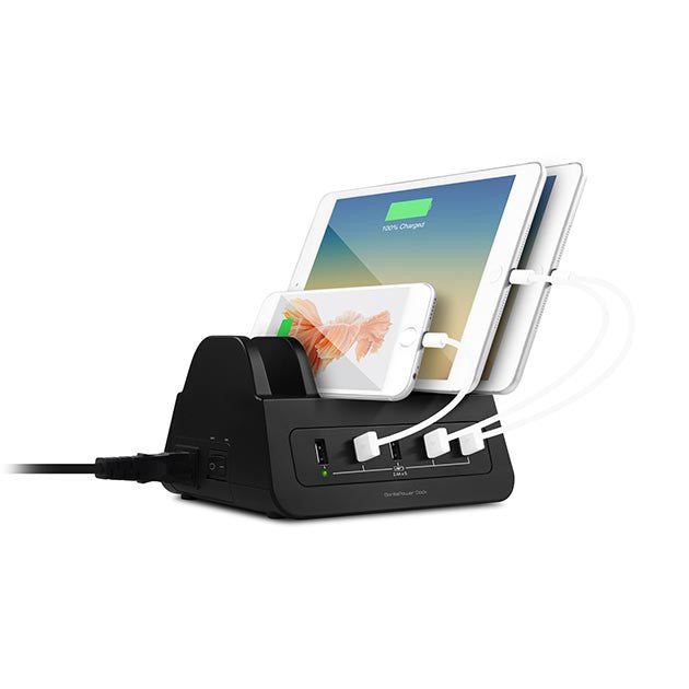 Gorilla Power Dock 5-Port 60W USB Charging Dock With 2 Way Power Socket
