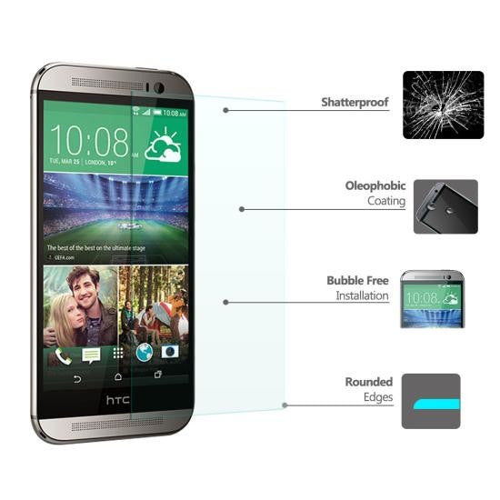 CoolReall™ HTC ONE M8 5.0 INCH Tempered Glass Screen Protector Film - :) Phoneinc