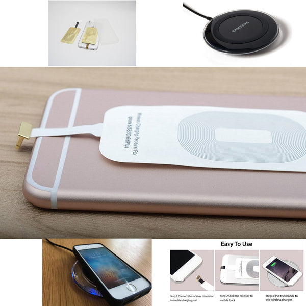 Wireless Charging Receiver for Apple iPhone 5 5s SE 6 6s 6P 6sP 7 7P with QI Cha