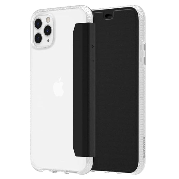 iPhone 11 Pro Max (6.5") GRIFFIN Survivor Clear Wallet Card Holder - Clear/Black