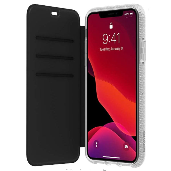 iPhone 11 Pro Max (6.5") GRIFFIN Survivor Clear Wallet Card Holder - Clear/Black