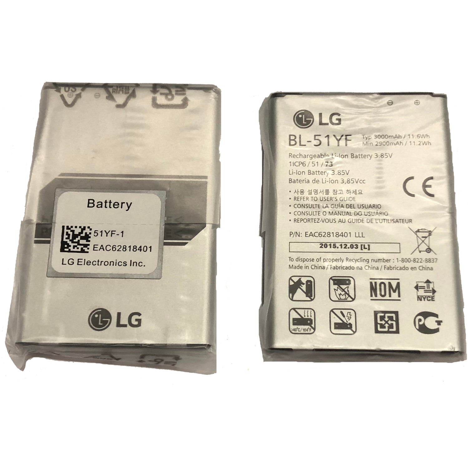 Original Genuine LG G4 Battery BL-51YF 3.85V Bulk PK replacement battery