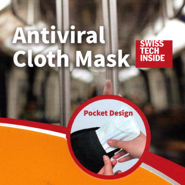 BodyVine® Washable Cotton Face Mask with pocket insert & Swiss Tech HeiQ™ Made in Taiwan