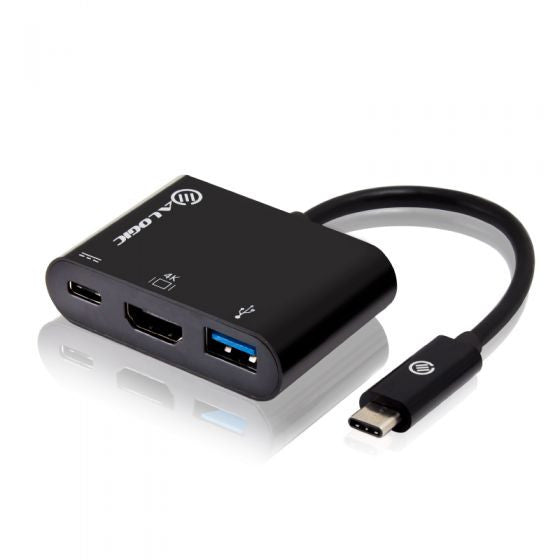 Alogic 15cm USB-C to HDMI USB 3.0 USB type C with Power Delivery (60W/3A) adapte