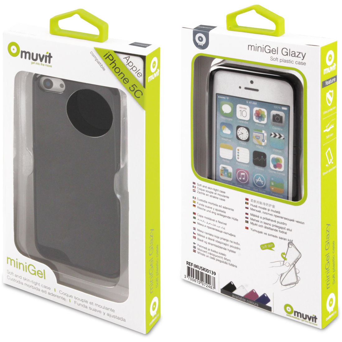 Muvit MUSKI0139 MiniGel case for iPhone 5C Black