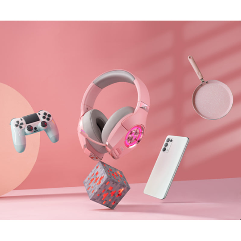 Edifier GX Hi-Res Gaming Headset with Hi-Res, Dual Noise Cancelling Microphone, Multi-Mode, 3.5mm AUX, USB 3.0, USB-C Connection - Pink