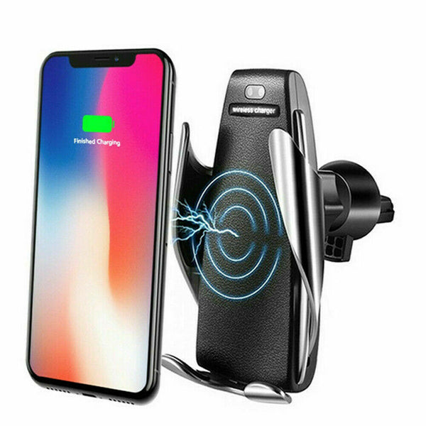 Auto Clamping Mobile Phone Car Holder with Qi Fast wireless Charging