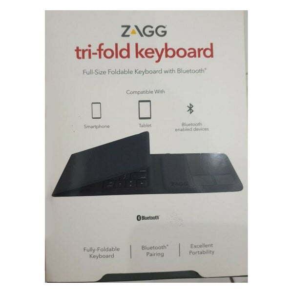 Zagg Tri-Fold Universal Keyboard with Touchpad Black