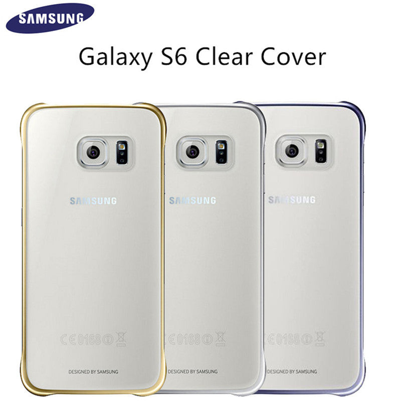 Clear Back Cover case for  Samsung Galaxy S6- Blue/ Gold/Silver