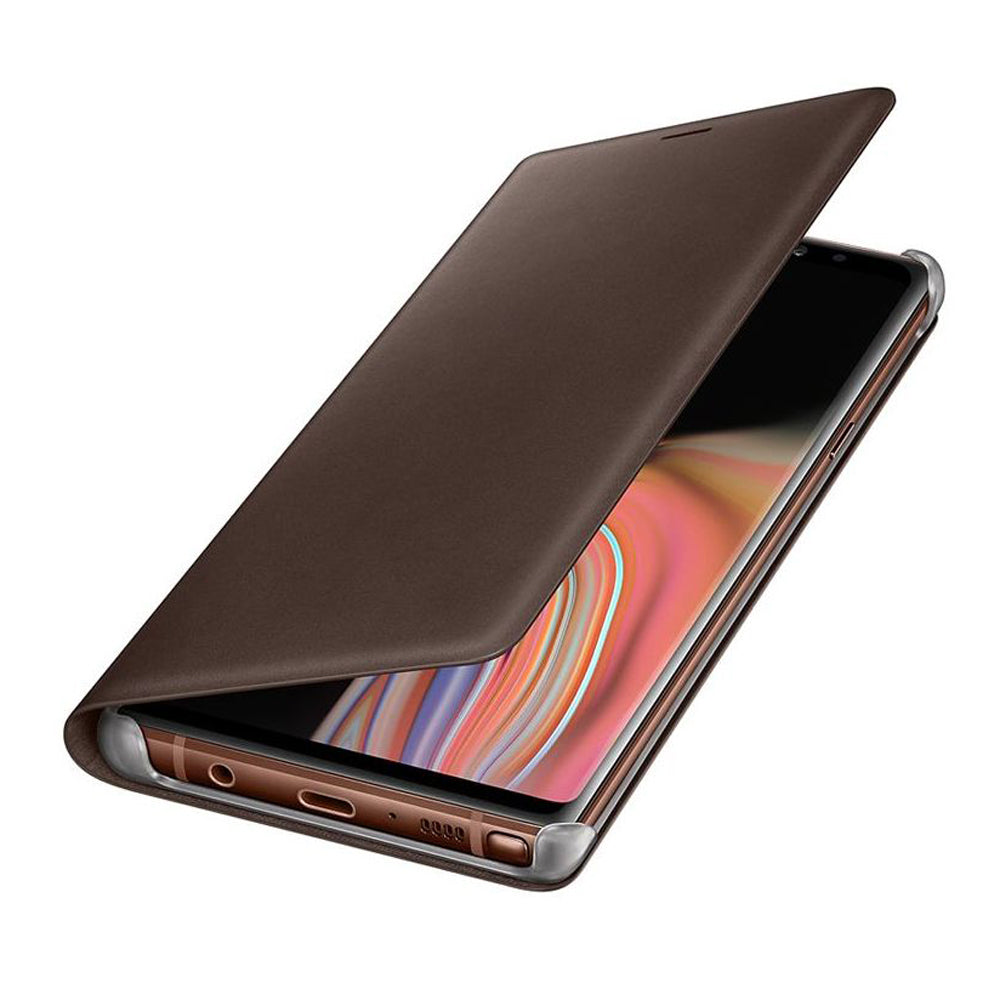 Samsung Galaxy Note 9 Leather Wallet Cover - Brown