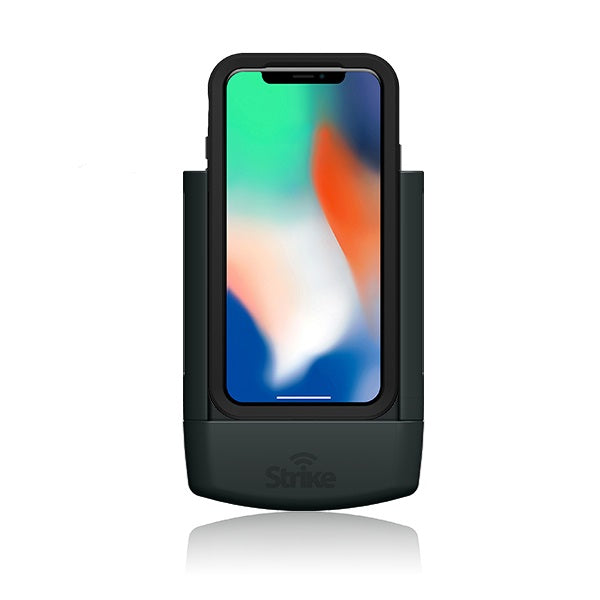 Strike in-car wireless charging Cradle suitable for iPhone X/Xs on a Lifeproof case