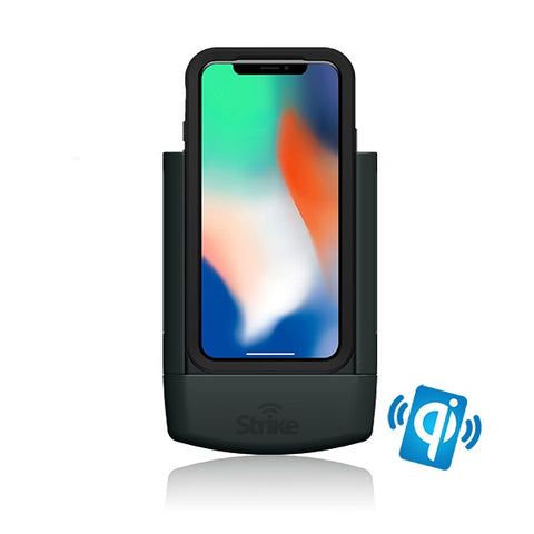 Strike in-car wireless charging Cradle suitable for iPhone X/Xs on a Lifeproof case