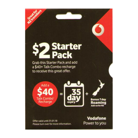 Vodafone $2 Roaming SIM Starter Pack for New Zealand