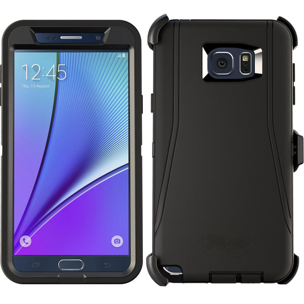 Defender Style Case for Samsung Galaxy Note 5 - Black